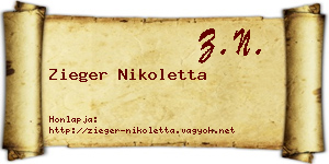 Zieger Nikoletta névjegykártya